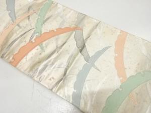 アンティーク　引箔　雪芝模様織り出し袋帯（材料）